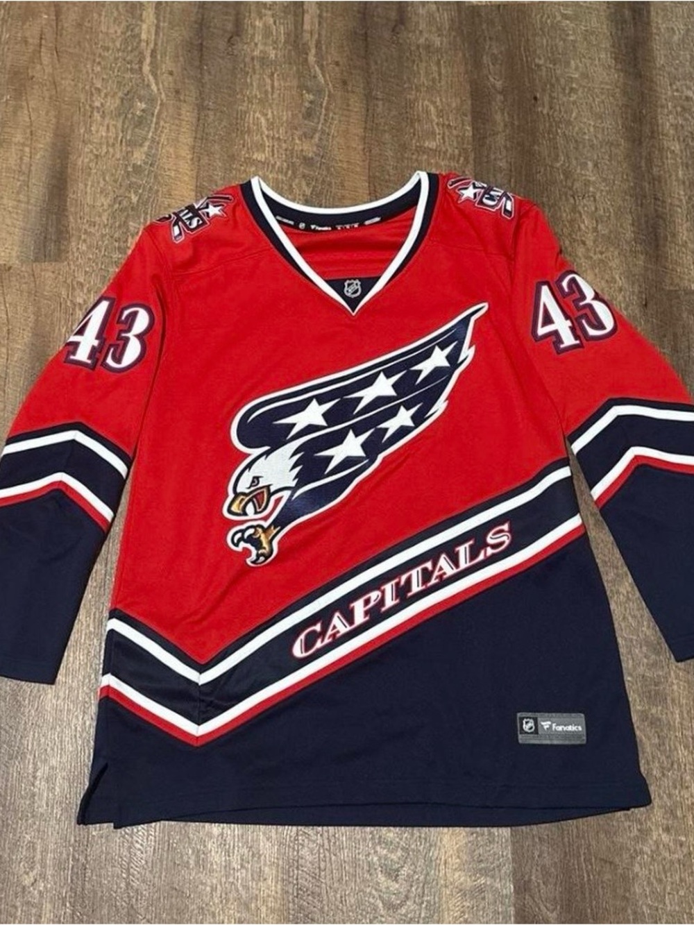 Fanatics Red and Navy Capitals #43 Women's Hockey Jersey